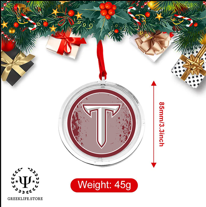 Troy University Christmas Reversible Flat Round Ornament
