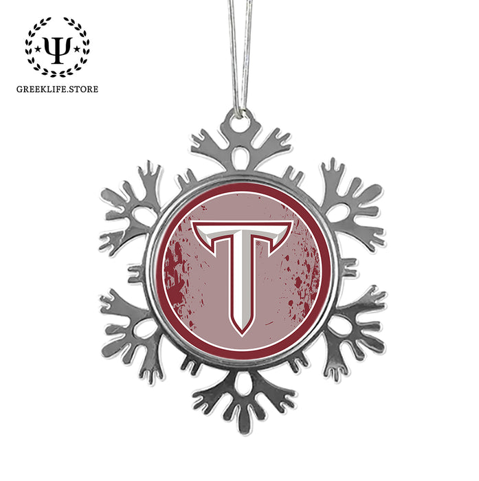 Troy University Christmas Ornament - Snowflake Metal