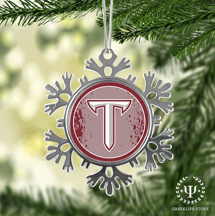 Troy University Christmas Ornament - Snowflake Metal