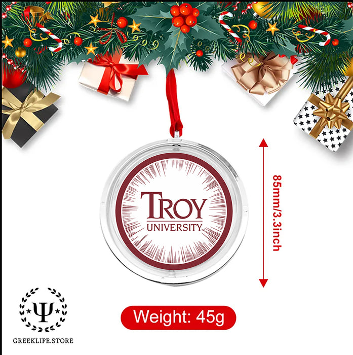 Troy University Christmas Reversible Flat Round Ornament