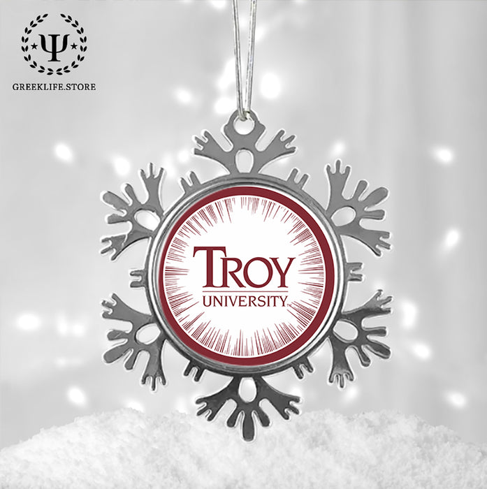 Troy University Christmas Ornament - Snowflake Metal