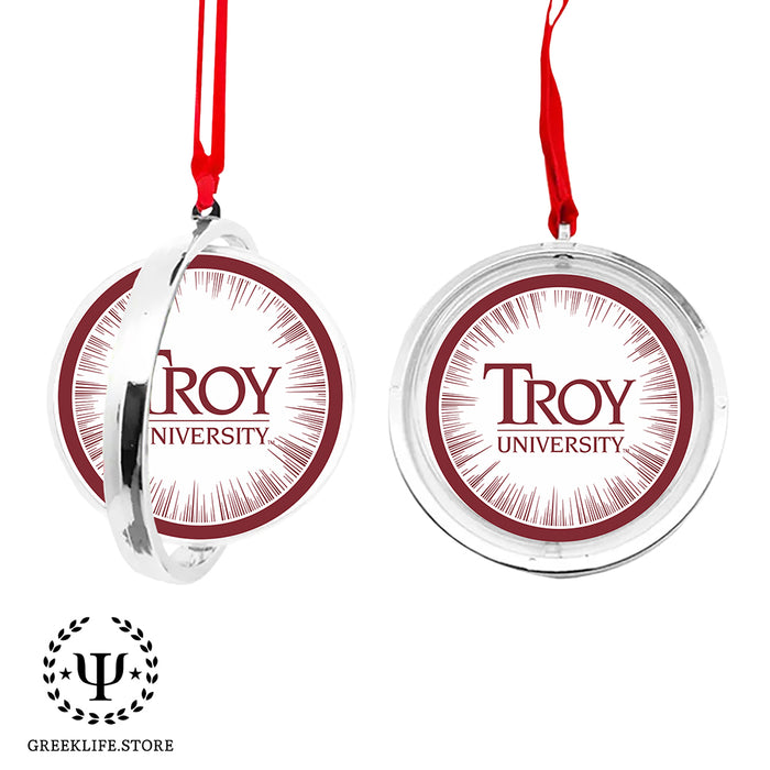 Troy University Christmas Reversible Flat Round Ornament