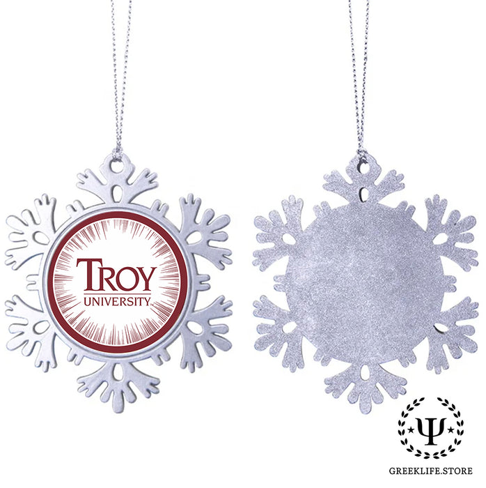 Troy University Christmas Ornament - Snowflake Metal