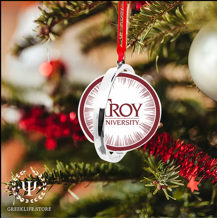 Troy University Christmas Reversible Flat Round Ornament