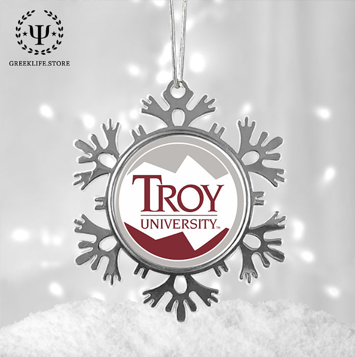 Troy University Christmas Ornament - Snowflake Metal