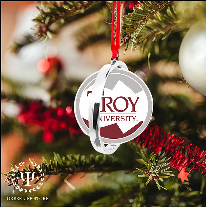 Troy University Christmas Reversible Flat Round Ornament
