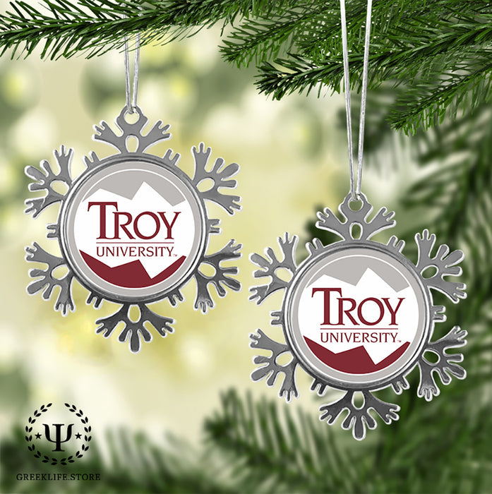 Troy University Christmas Ornament - Snowflake Metal