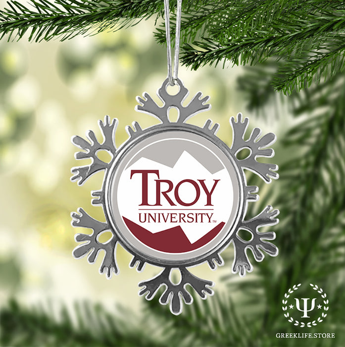 Troy University Christmas Ornament - Snowflake Metal