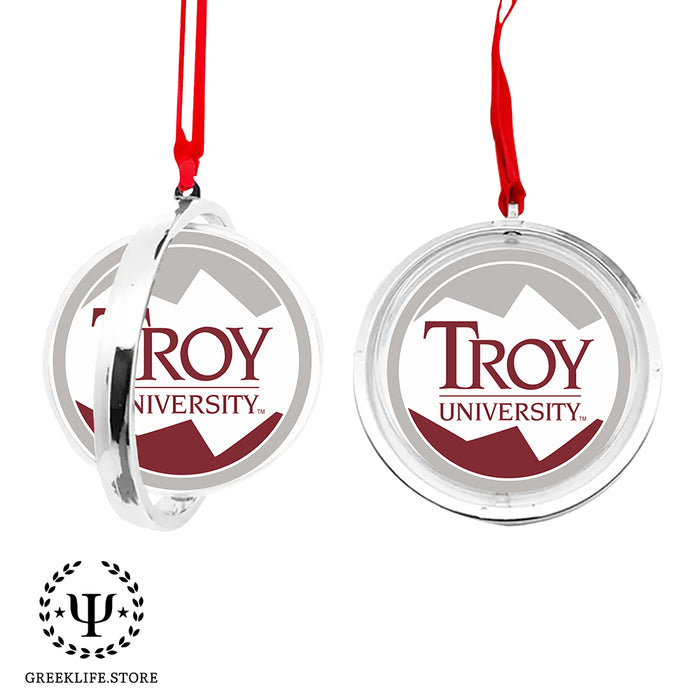 Troy University Christmas Reversible Flat Round Ornament