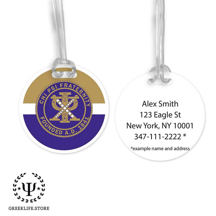 Chi Psi Luggage Bag Tag (round)