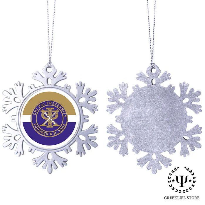 Chi Psi Christmas Ornament - Snowflake Metal