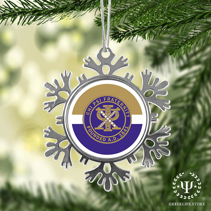 Chi Psi Christmas Ornament - Snowflake Metal