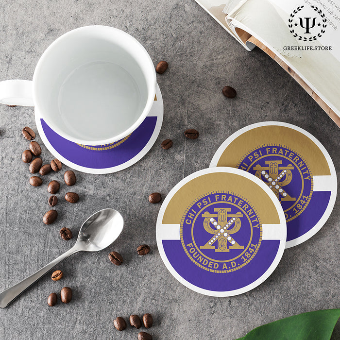 Chi Psi Beverage coaster round (Set of 4)