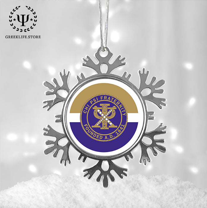 Chi Psi Christmas Ornament - Snowflake Metal