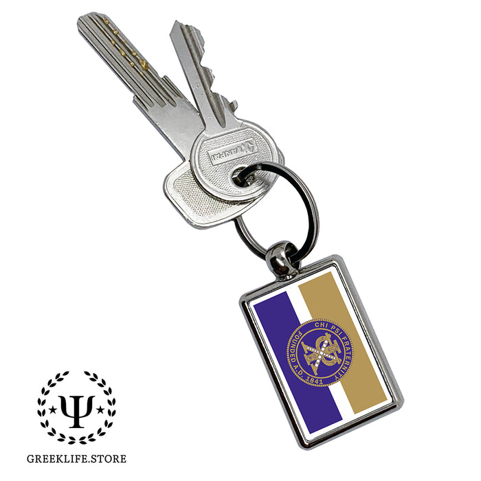 Chi Psi Keychain Rectangular