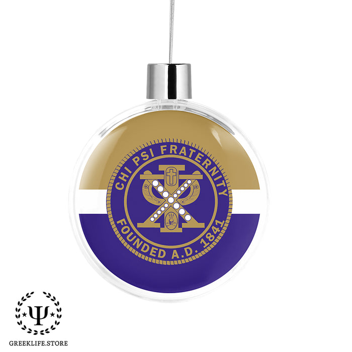 Chi Psi Christmas Ornament Flat Round