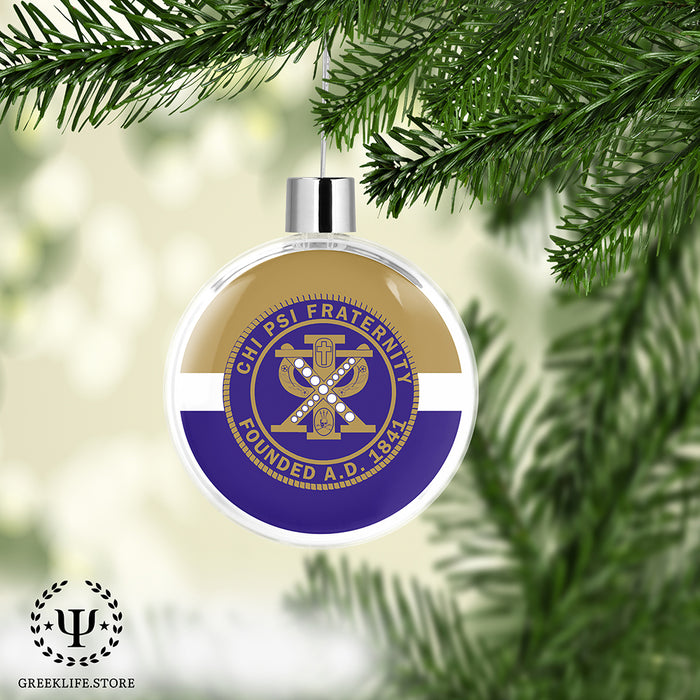 Chi Psi Christmas Ornament Flat Round