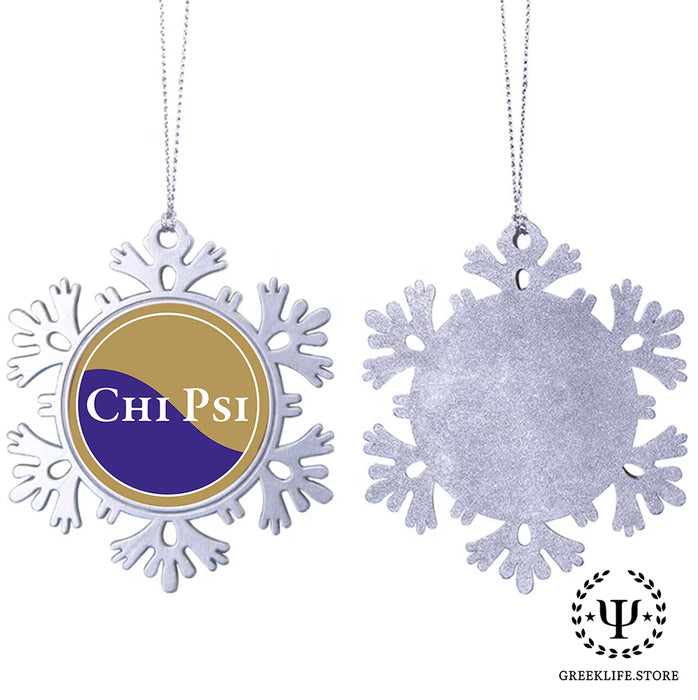 Chi Psi Christmas Ornament - Snowflake Metal