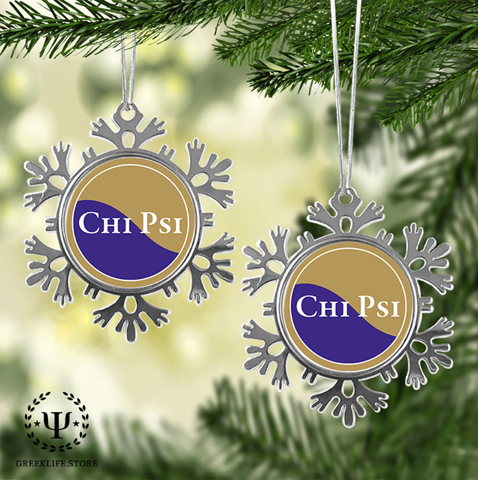 Chi Psi Christmas Ornament - Snowflake Metal