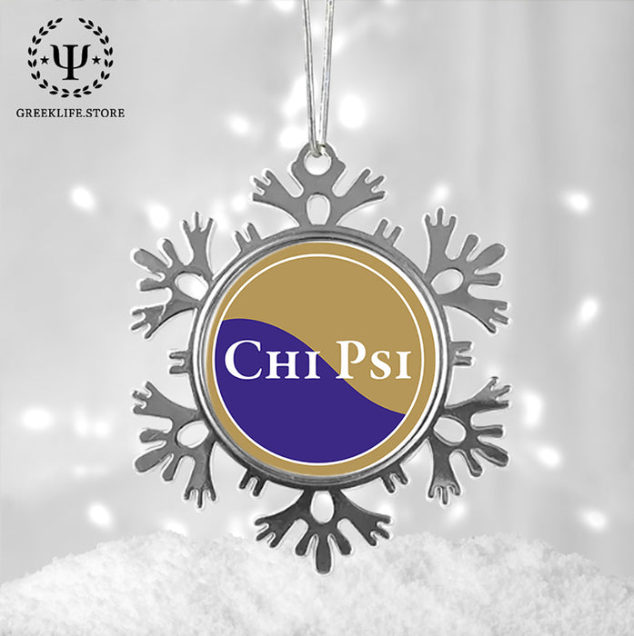 Chi Psi Christmas Ornament - Snowflake Metal