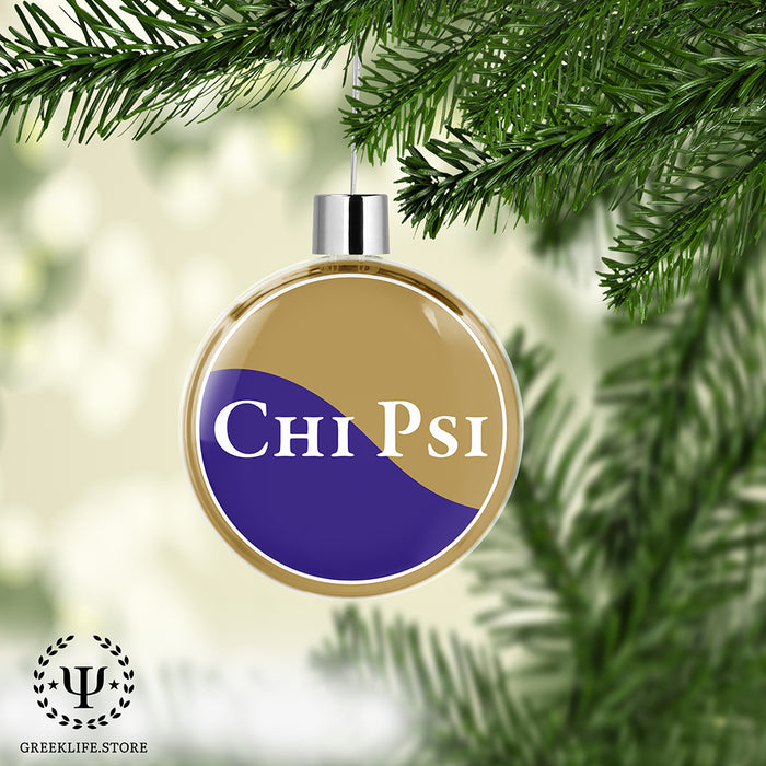 Chi Psi Christmas Ornament Flat Round