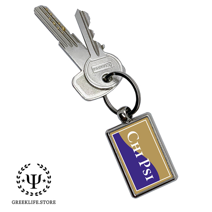 Chi Psi Keychain Rectangular