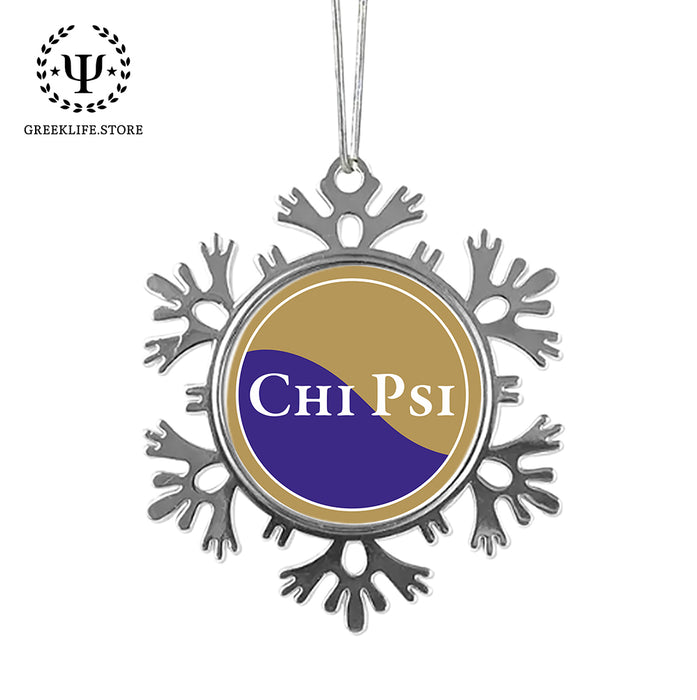 Chi Psi Christmas Ornament - Snowflake Metal