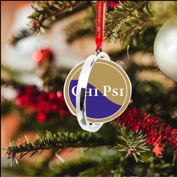 Chi Psi Christmas Reversible Flat Round Ornament