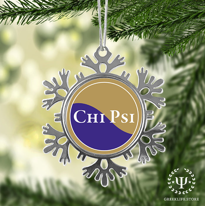 Chi Psi Christmas Ornament - Snowflake Metal