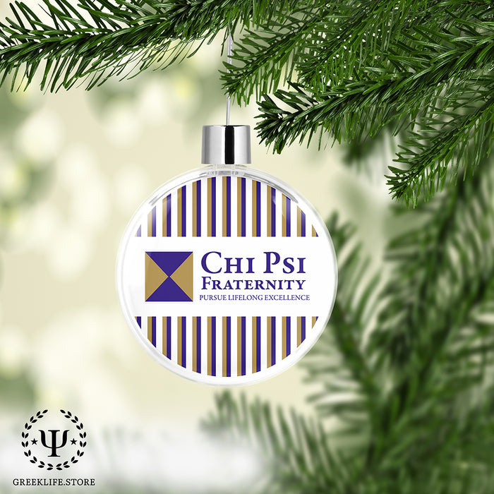 Chi Psi Christmas Ornament Flat Round