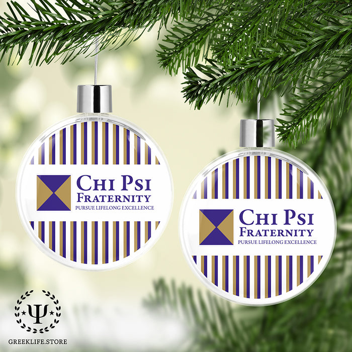 Chi Psi Christmas Ornament Flat Round