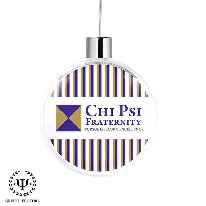 Chi Psi Christmas Ornament Flat Round