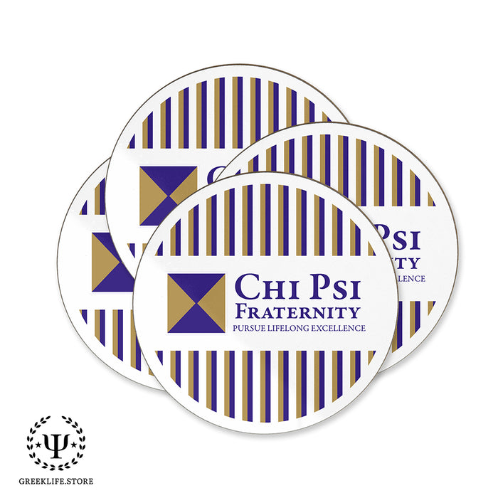 Chi Psi Beverage coaster round (Set of 4)