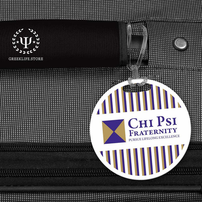 Chi Psi Luggage Bag Tag (round)