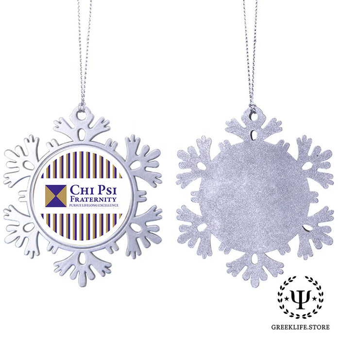 Chi Psi Christmas Ornament - Snowflake Metal