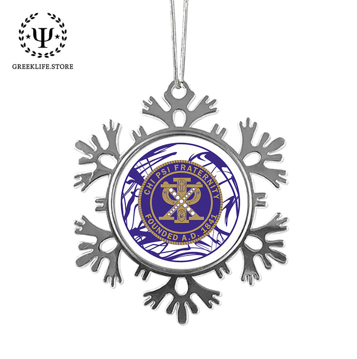 Chi Psi Christmas Ornament - Snowflake Metal