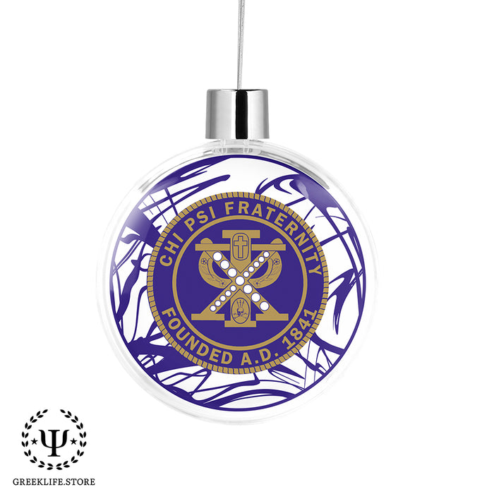 Chi Psi Christmas Ornament Flat Round