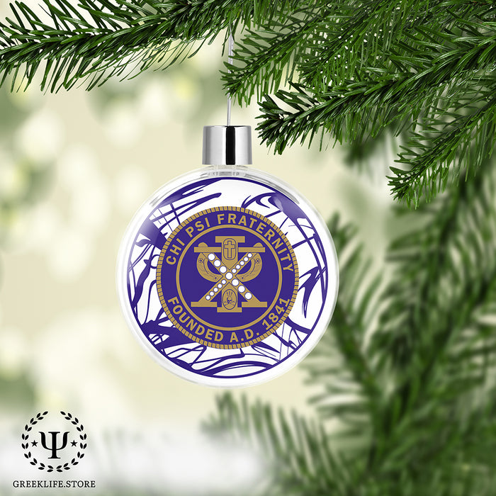 Chi Psi Christmas Ornament Flat Round