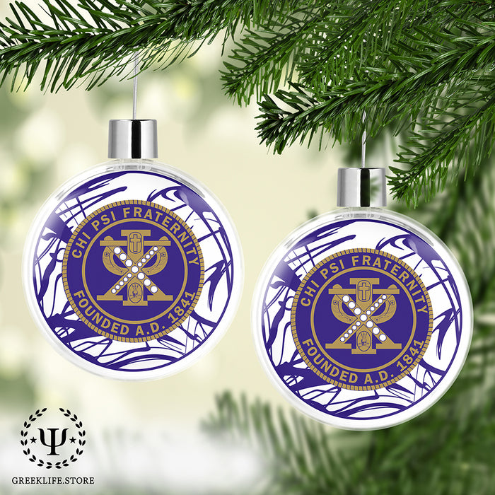 Chi Psi Christmas Ornament Flat Round