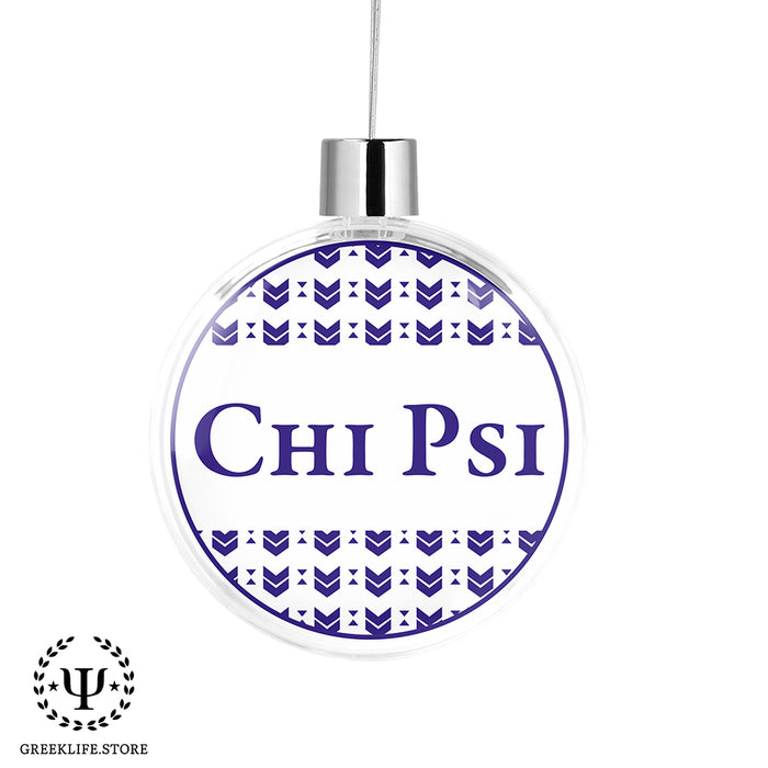 Chi Psi Christmas Ornament Flat Round