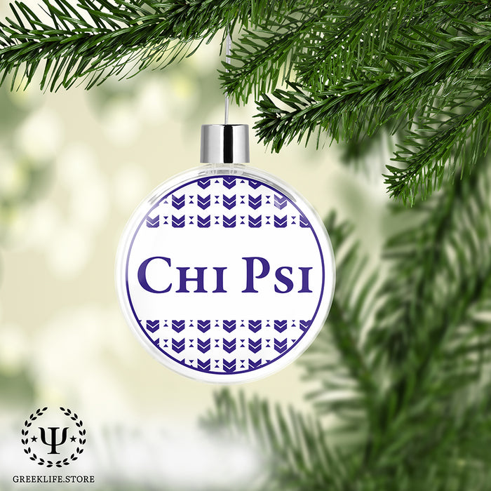 Chi Psi Christmas Ornament Flat Round