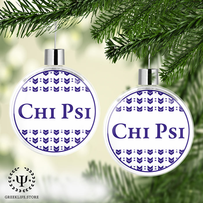 Chi Psi Christmas Ornament Flat Round