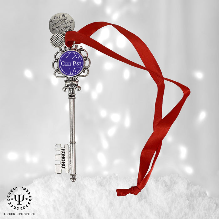 Chi Psi Christmas Ornament Santa Magic Key