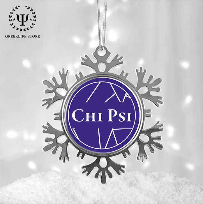 Chi Psi Christmas Ornament - Snowflake Metal