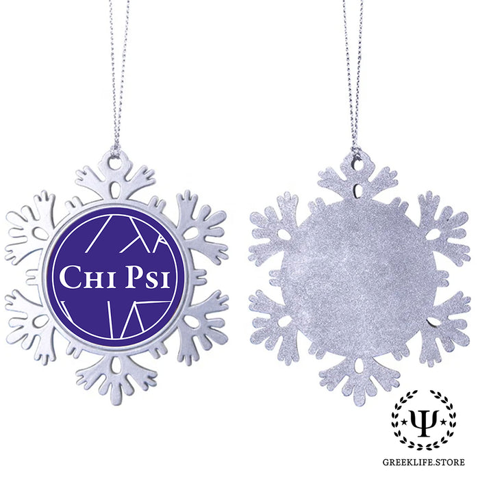 Chi Psi Christmas Ornament - Snowflake Metal
