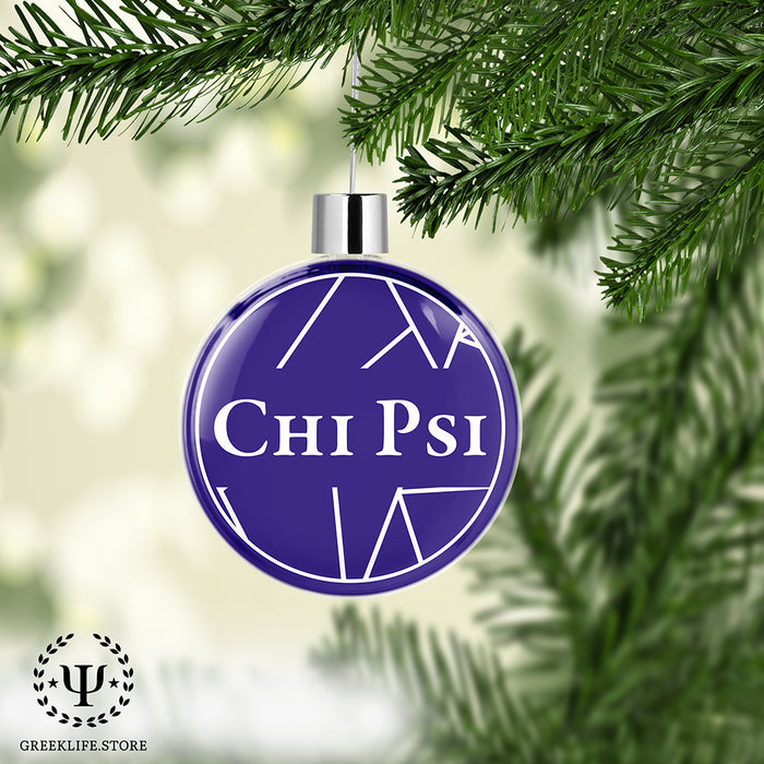 Chi Psi Christmas Ornament Flat Round