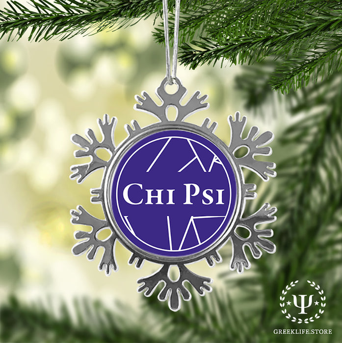 Chi Psi Christmas Ornament - Snowflake Metal