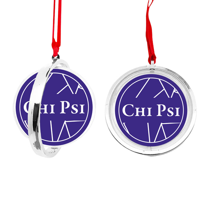 Chi Psi Christmas Reversible Flat Round Ornament