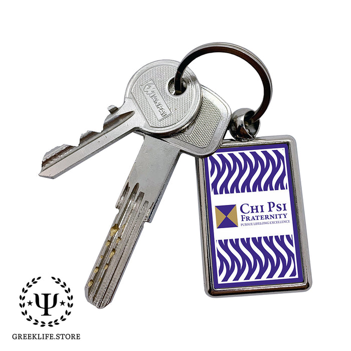 Chi Psi Keychain Rectangular