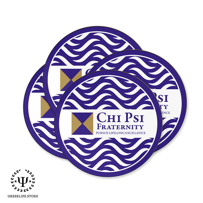 Chi Psi Beverage coaster round (Set of 4)